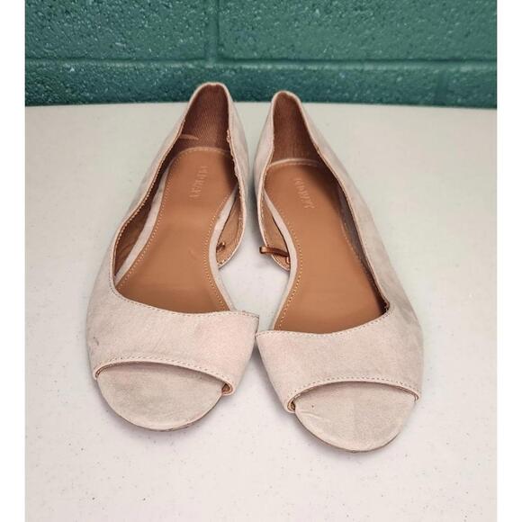 Women's Old Navy Nude Flats Cream Peep Toe Dress Flats Size 9 - Picture 1 of 8